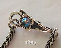 Trollbeads Bracelet Dbl Blue Dichroic Flower Lock Lot of 17 Elfbeads OOAK LE