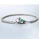 Trollbeads Sterling Silver Foxtail Bracelet With Dichroic Glass Flower Clasp 7.5