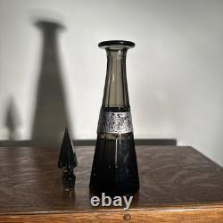 UNBELIEVABLE Moser Glass Sterling Silver 925 Greek Warrior Decanter 12.5