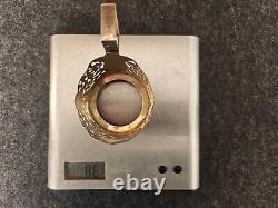USSR Sterling Silver 875 Tea Glass holder 2 piece set 1963 Kubachi Podstakannik