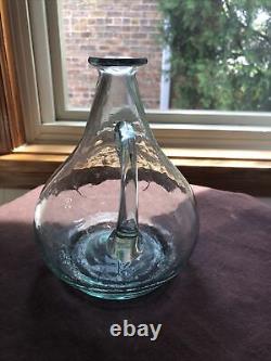 Unique Shape Vintage Glass Decanter Sterling Silver 925 Grape on Vines Stopper