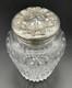 Unusual Wallace Irian Pattern Sterling Silver Topped Cut Glass Tea Caddy Jar