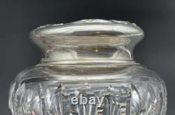Unusual Wallace Irian Pattern Sterling Silver Topped Cut Glass Tea Caddy Jar