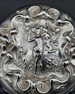 Unusual Wallace Irian Pattern Sterling Silver Topped Cut Glass Tea Caddy Jar