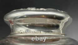 Unusual Wallace Irian Pattern Sterling Silver Topped Cut Glass Tea Caddy Jar