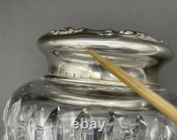Unusual Wallace Irian Pattern Sterling Silver Topped Cut Glass Tea Caddy Jar