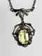 Uranium Vaseline Glass Stone Sterling Silver Dainty Necklace 16 Inches Long