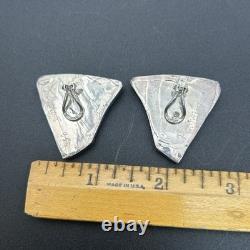 Uri Ramot 950 Silver & Roman Glass Necklace Earrings Set Blue Morpho Butterfly