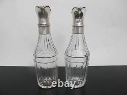 VICTORIAN Edward WILLIAM HUTTON Sterling Silver Glass Oil & Vinegar CRUET Set