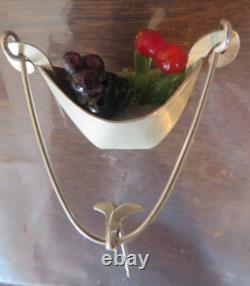 VINTAGE LINDA HESH STERLING SILVER Glass Fruit Hanging EARRINGS Rare Estate Find