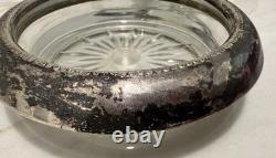 VINTAGE SET 8 COASTERS STERLING SILVER withGLASS FRANK M. WHITING & CO