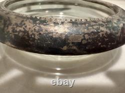 VINTAGE SET 8 COASTERS STERLING SILVER withGLASS FRANK M. WHITING & CO