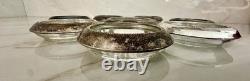 VINTAGE SET 8 COASTERS STERLING SILVER withGLASS FRANK M. WHITING & CO