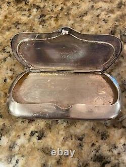 VINTAGE STERLING SILVER 1855 SPECTACLES EYEGLASS CASE 1.9 oz (54 grams) ENGRAVED