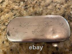 VINTAGE STERLING SILVER 1855 SPECTACLES EYEGLASS CASE 1.9 oz (54 grams) ENGRAVED