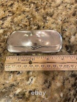 VINTAGE STERLING SILVER 1855 SPECTACLES EYEGLASS CASE 1.9 oz (54 grams) ENGRAVED