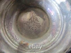 VINTAGE STERLING SILVER SALT CELLAR by FTG withCOBALT BLUE GLASS INSERT #1807-140g