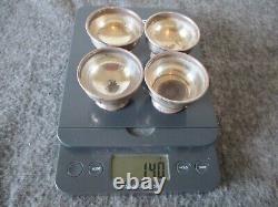 VINTAGE STERLING SILVER SALT CELLAR by FTG withCOBALT BLUE GLASS INSERT #1807-140g