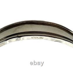VINTAGE Sterling Silver / Glass Set of 8 Coasters with Stand