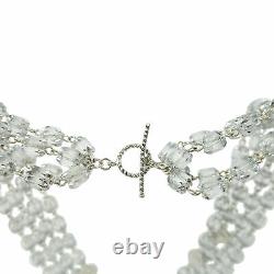 VSA Magdalena Statement Necklace in Silver and 8mm Cathedral Matte Silver Beads