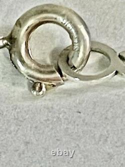 VTG 1920s Camphor Glass & diamond Necklace Sterling Filigree Paper Clip Chain