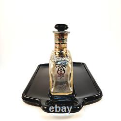 VTG Art Deco Sterling Silver Overlay Glass Perfume Bottle/Liquor Decanter & Tray