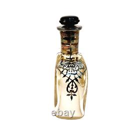 VTG Art Deco Sterling Silver Overlay Glass Perfume Bottle/Liquor Decanter & Tray