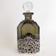Vtg Bw Van Eldik Green Glass & Sterling Silver Decanter. Netherlands. 126g 925