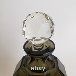 VTG BW Van Eldik Green Glass & Sterling Silver Decanter. Netherlands. 126g 925