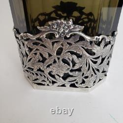 VTG BW Van Eldik Green Glass & Sterling Silver Decanter. Netherlands. 126g 925