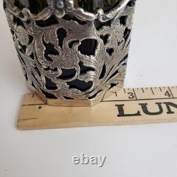 VTG BW Van Eldik Green Glass & Sterling Silver Decanter. Netherlands. 126g 925