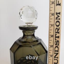 VTG BW Van Eldik Green Glass & Sterling Silver Decanter. Netherlands. 126g 925