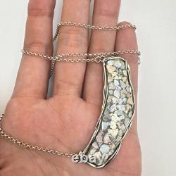 VTG LIRM Sterling Silver Israel Roman Glass Handmade Statement Necklace 18 L