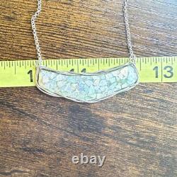 VTG LIRM Sterling Silver Israel Roman Glass Handmade Statement Necklace 18 L