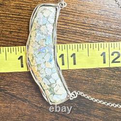 VTG LIRM Sterling Silver Israel Roman Glass Handmade Statement Necklace 18 L