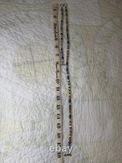 VTG Mexican Sterling Silver 925 Multicolor Glass Beaded Necklace and Bracelet