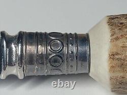 VTG Very Rare New Quality Sterling Silver & Antler Magnifying Glass & Opener