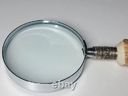 VTG Very Rare New Quality Sterling Silver & Antler Magnifying Glass & Opener