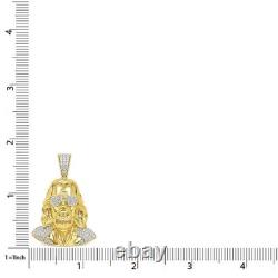 VVS1D 2.50 Ctw. Sterling Silver Jesus Face With Glasses Charm Pendant Free Chain