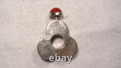 Very Rare 1870 Taxico Sterling Silver Vintage Mexico Glass Flower Perfume Bottle
