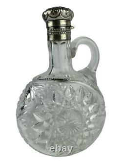 Victorian American Gorham Decanter -S 1404 Cut Glass Sterling Silver Accent Trim