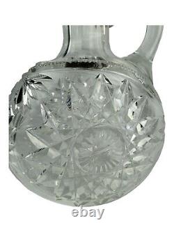 Victorian American Gorham Decanter -S 1404 Cut Glass Sterling Silver Accent Trim