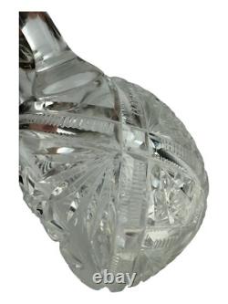 Victorian American Gorham Decanter -S 1404 Cut Glass Sterling Silver Accent Trim