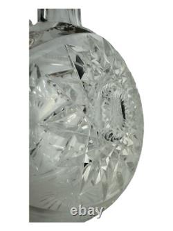 Victorian American Gorham Decanter -S 1404 Cut Glass Sterling Silver Accent Trim