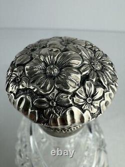 Victorian American Gorham Decanter -S 1404 Cut Glass Sterling Silver Accent Trim