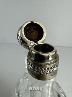 Victorian American Gorham Decanter -S 1404 Cut Glass Sterling Silver Accent Trim
