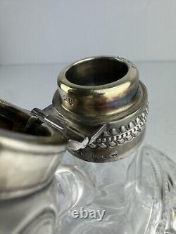 Victorian American Gorham Decanter -S 1404 Cut Glass Sterling Silver Accent Trim