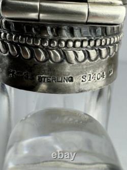 Victorian American Gorham Decanter -S 1404 Cut Glass Sterling Silver Accent Trim