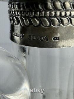 Victorian American Gorham Decanter -S 1404 Cut Glass Sterling Silver Accent Trim
