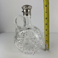Victorian American Gorham Decanter -S 1404 Cut Glass Sterling Silver Accent Trim